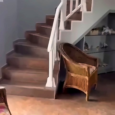 Escada de acesso ao piso superior
